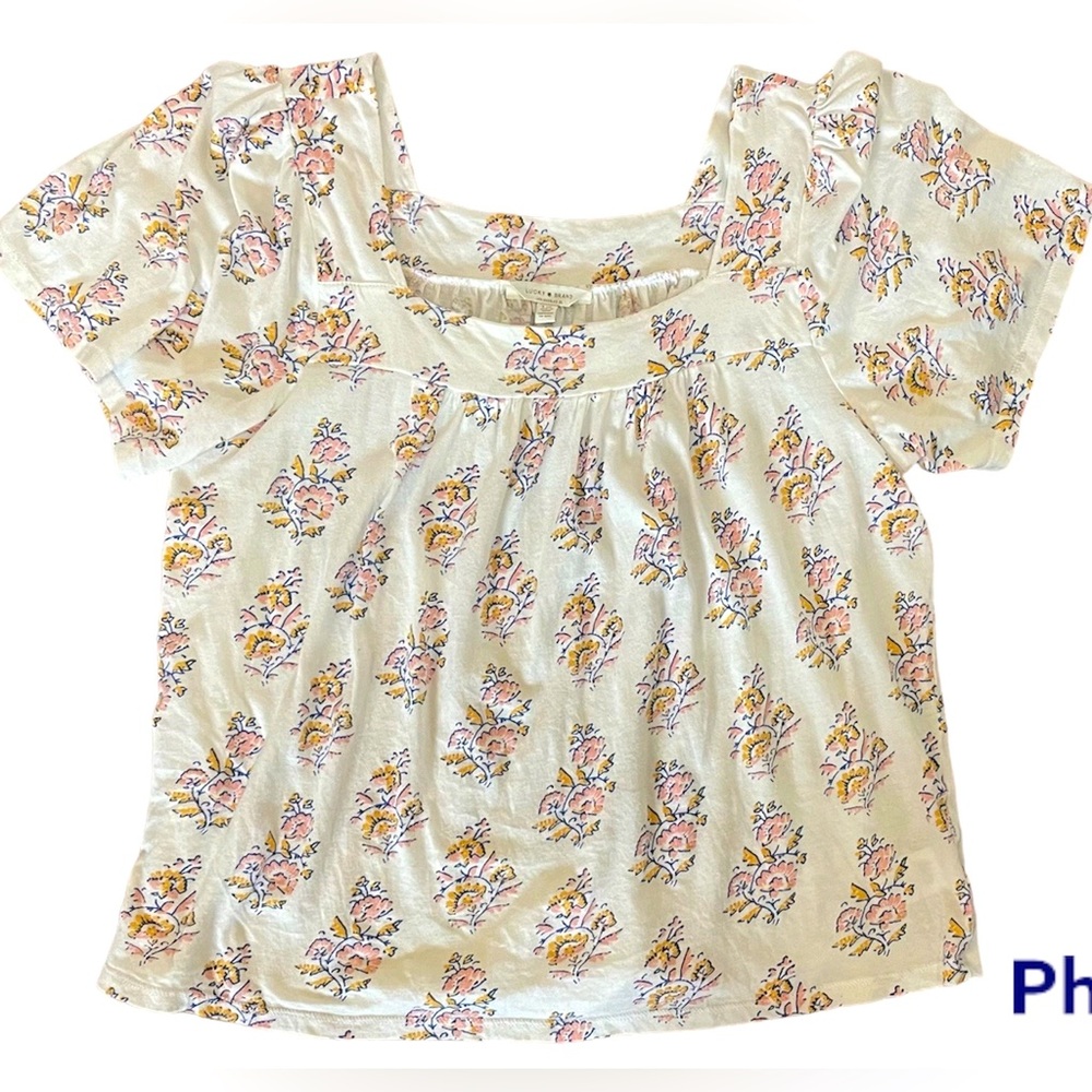 Lucky Brand Floral Blouse size L